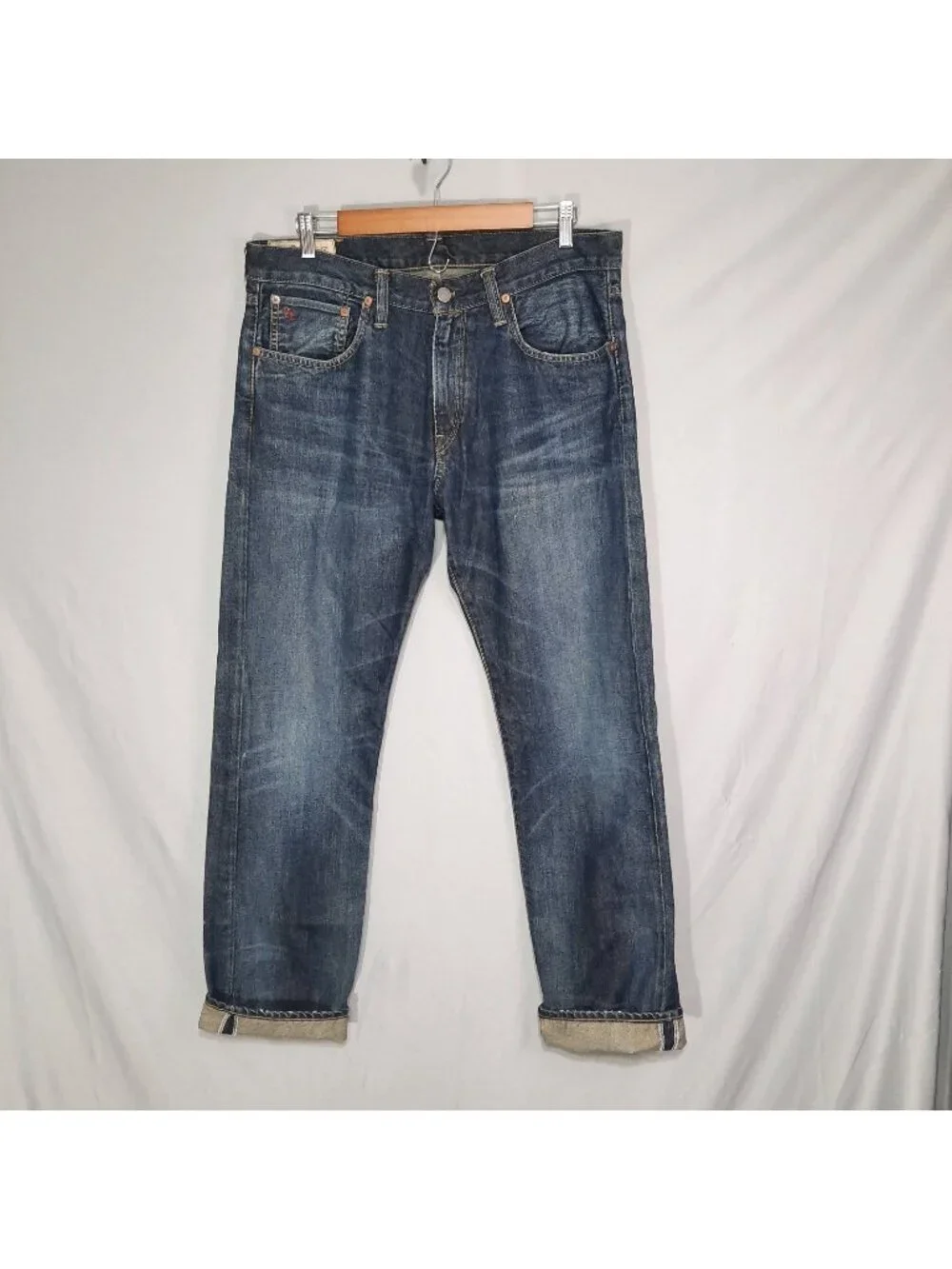 Polo Ralph Lauren Selvedge Jeans 32x32 Straight Classic 867 Whiskers Honeycomb